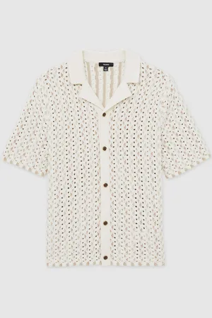Reiss Roulette Textured Knit Cuban Collar Shirtsmall