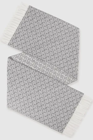 Reiss Bowen Logo Jacquard Scarf With WoolEén