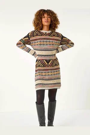 Roman Aztec Pattern Knitted Dress46