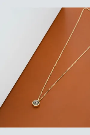 Karen Millen Gold Tone Crystal Dot Pendant Necklaceeen