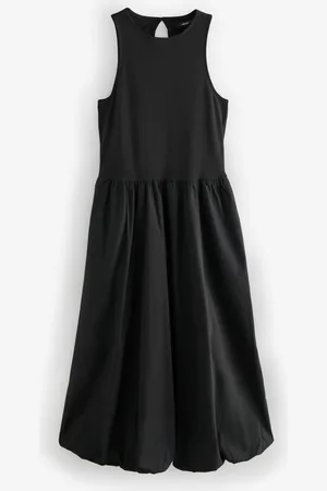 Next Sleeveless Racer Puffball 100% Cotton Midi Dress36petite