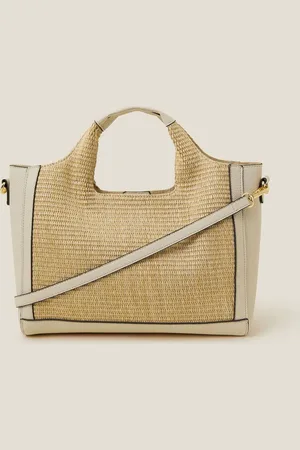 Accessorize Jute Faux Leather Handbageen