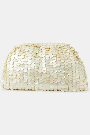 Accessorize Pearl Shell Embellished Clutch Bageen