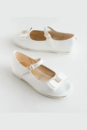 Ted Baker Goudkleurige Mary Jane-meisjesschoenen met strik en glitteruk3eu355