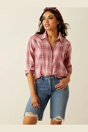 Ariat Blue Billie Jeans Western Dobby 100% Cotton ShirtX-Small