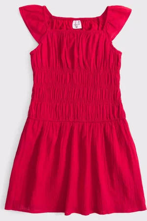 Abercrombie & Fitch Ruched Frill Shoulder Mini Dress134140cm