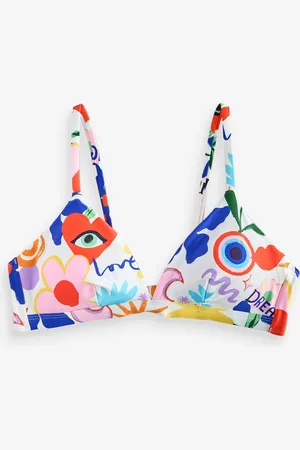 Eleanor Bowmer Dreamer Print Tie back Triangle White Ground Bikini Top48