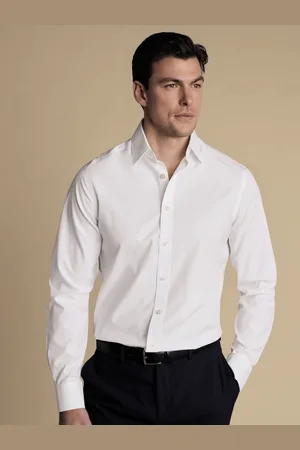 Charles Tyrwhitt Slim Fit Non Iron Poplin 100% Cotton Shirt43 cm R (UK 17 R)