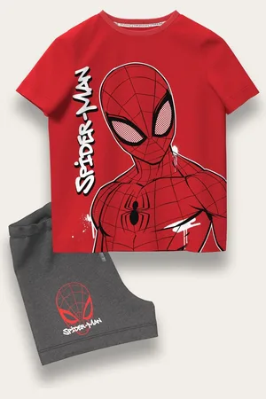 Brand Threads Spiderman 100% Cotton Top and Short Set116122cm