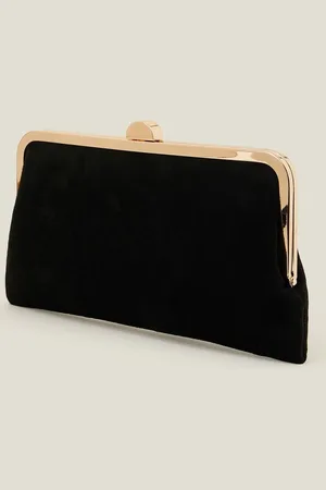 Accessorize Suedette handtas met klemsluitingeen