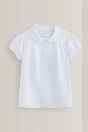 Next Katoenen jersey schooltop met stretch en mooie kraag (3-14 jr)12 Jaar (152cm)