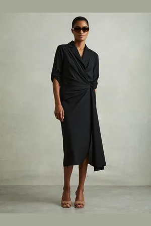 Reiss Whitney Wrap Front Twist Detail Midi Dress32