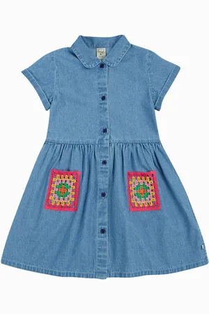 Frugi Blue Kimberley 100% Organic Cotton Shirt Dress134140cm