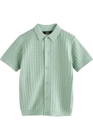 Next Gebreid poloshirt met korte mouwen en knoopsluiting van 100% katoen (3-16jr)134140cm