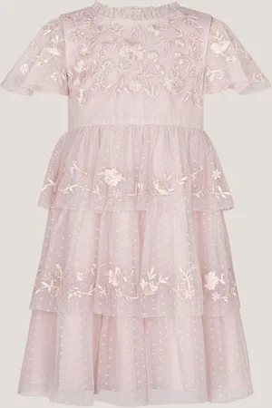 Monsoon Sophie Embroidered Polka Dot Tulle Dress128134cm