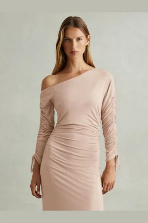 Reiss Cyra One-Shoulder Ruched-Jersey Midi Dress38