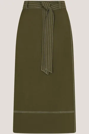 Monsoon Katya Tie Waist Midi SkirtX-large