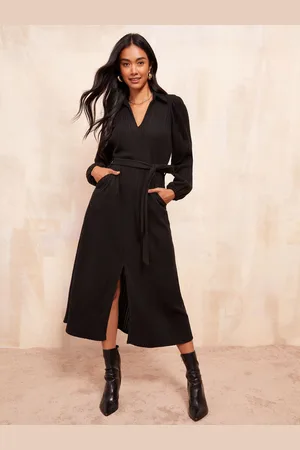 Friends Like These Cosy Long Sleeve Open Neck Midi Dress46
