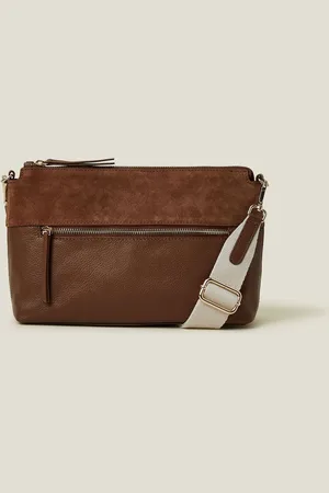 Accessorize Leather Webbing Strap Cross-Body BagEén