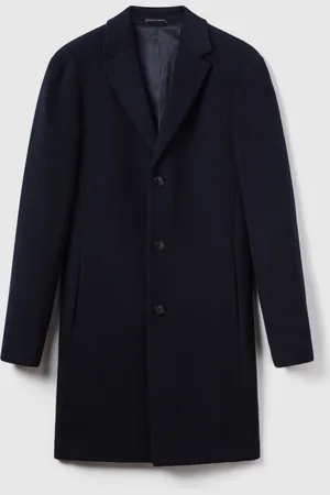 Reiss Gable Epsom jas van wolmix met enkele rij knopen3XL