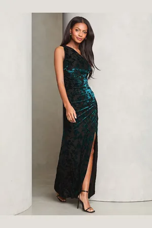 Lipsy London Velvet Devore One Shoulder Maxi Dress40