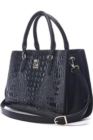 Moda In Pelle Large Blair Patent Croc Effect Tote BagEén