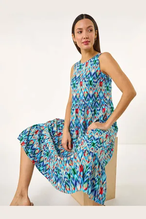 Roman Abstract Print Smock Midi Dress46