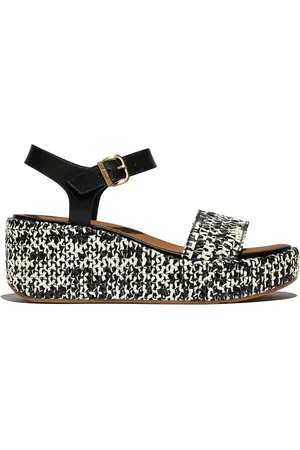 FitFlop Platfforms Woven Wedge Ankle Strap Black Sandalseu39
