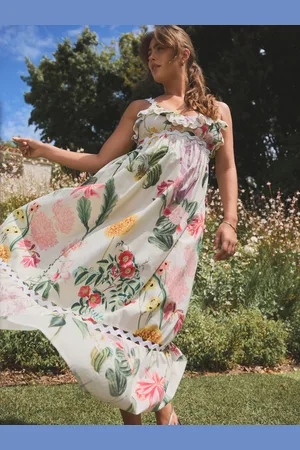 Next Kew Gardens Maxi Floral Print 100% Cotton Summer Dress54