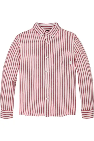 Tommy Hilfiger Linen Blend Stripe Long Sleeve Shirt122128cm