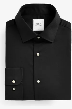 Next Slim Fit Easy Care Textured Single Cuff Shirt41 cm R (UK 16 R)