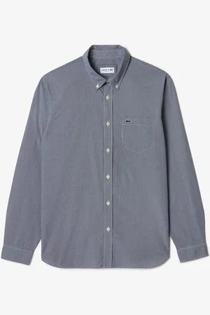 Lacoste Poplin geruit geweven overhemd met standaard pasvormX-large