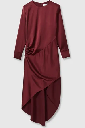Reiss Valli satijnen asymmetrisch gedrapeerde maxi-jurk40