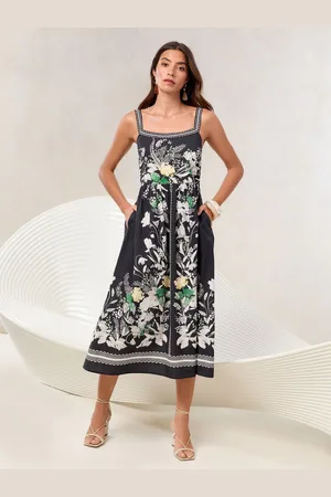 Lipsy London Placement Printed Cami Strap Midi Dress34