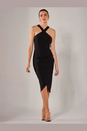 Jolie Moi Cross-Over Halter Neck Midi Dress44