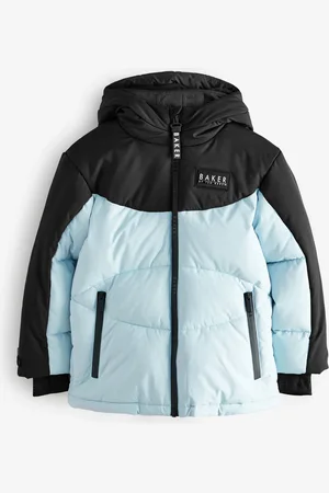 Ted Baker Blauwe regenbestendige jas met kleurblokken8 Jaar (128 cm)