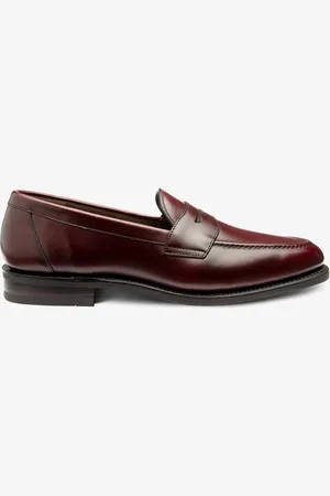Loake Red Leather Saddle Trim Loafers with A Rubber SoleEU 42 (UK 8)