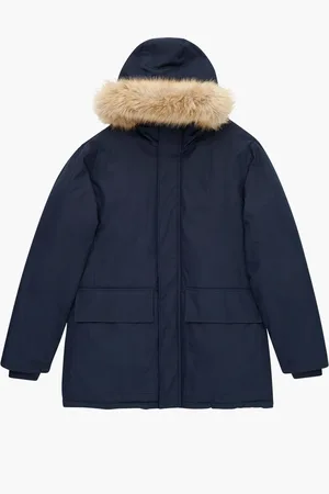 French Connection Lange parka met rand van imitatiebontM