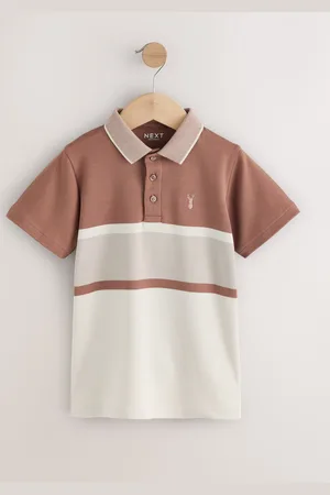 Next Poloshirt van 100% katoen met korte mouwen en kleurblokstrepen (3-16jr)140146cm