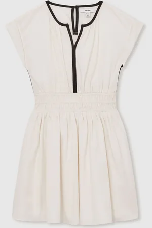 Reiss Lena Cotton Cap-Sleeve Ruched Dress152158cm