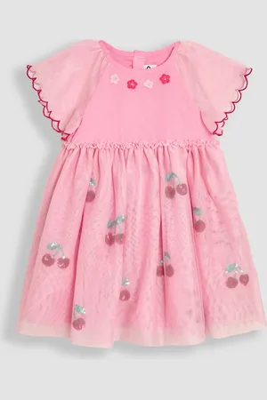 JoJo Maman Bébé Angel Sleeve Appliqué Tulle Party Dress116122cm