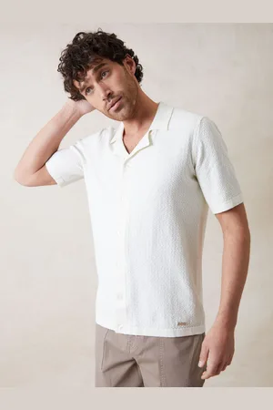Threadbare Textured Revere Collar Knitted ShirtMedium
