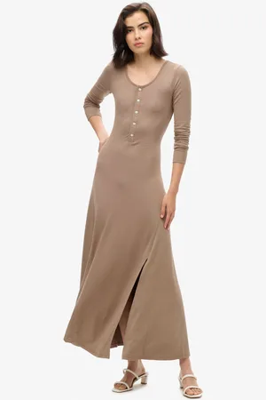 Superdry Henley Midi-jurk met lange mouwen36
