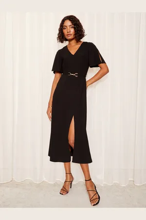 Friends Like These Midi-jurk met gerimpelde body en korte tulpmouwen36