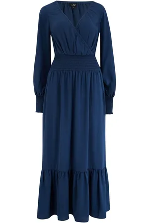 Pour Moi Carmen midaxi-jurk met volle buste elastische halslijn en lange mouwen44