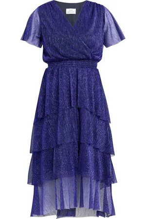Gina Bacconi Cheri Metallic Knit Tiered Dress42