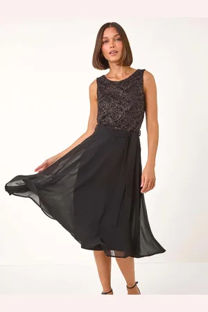 Roman Lace Bodice Knee Length Dress46