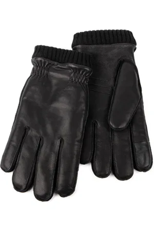 Totes Isotoner premium leren handschoenen met geribbelde gebreide manchet en voering van schapenvacht voor herenL-XL