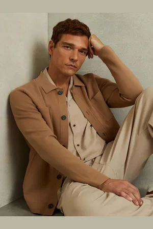 Reiss Forester Knitted Button-Through JacketM