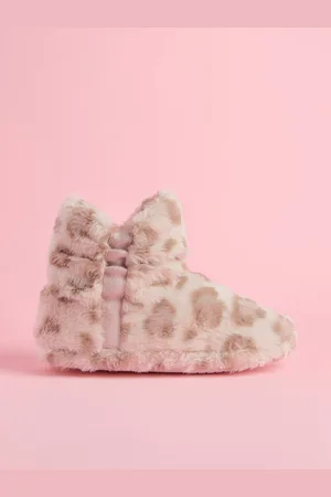 Lipsy London Luipaard comfortabele pantoffellaarsjes van imitatiebont met ruches nachtkledingEU 28 (UK 10)